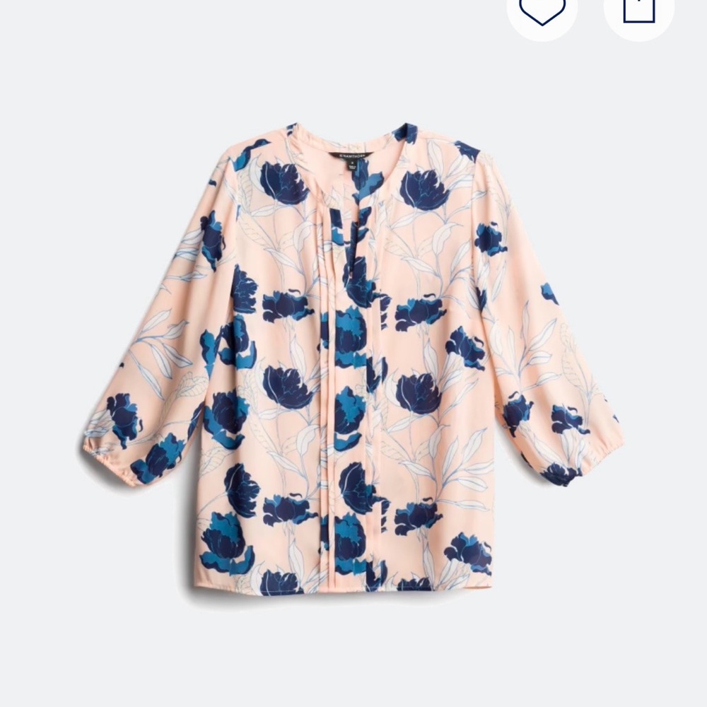 41 Hawthorn Women's Blouse in Pink and Blue Floral